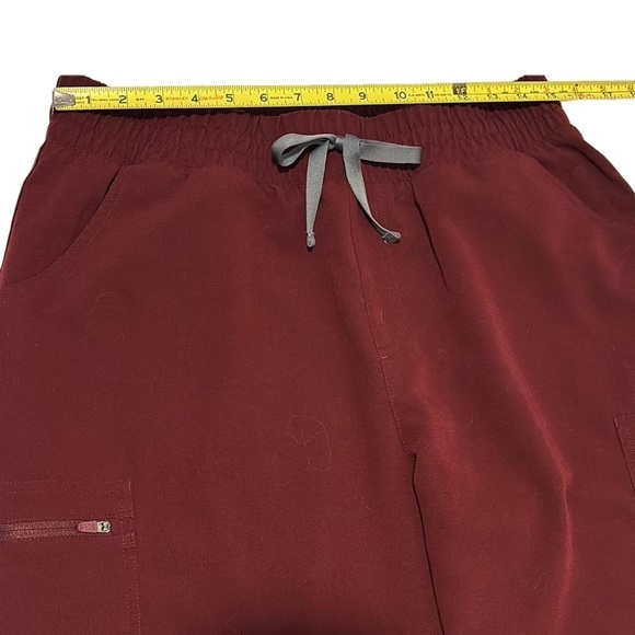 FIGS Technical Collection Scrub Pants, Size L, Burgundy - Picture 7 of 11